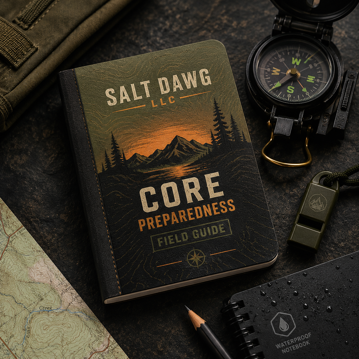 Concept image of the Salt Dawg Core Preparedness Field Guide.