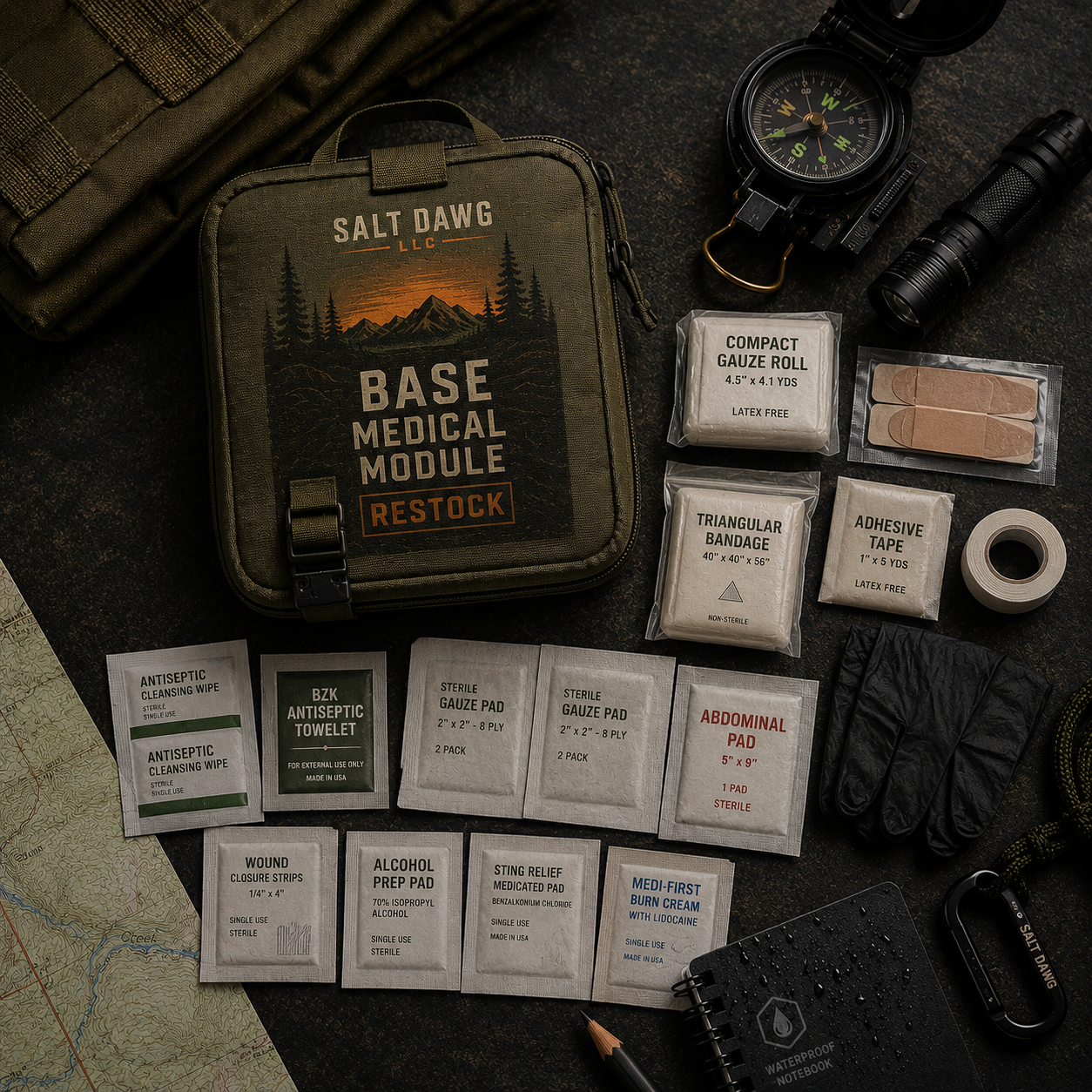 Concept image of the Salt Dawg Base Medical Module Restock.