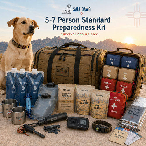 Concept image of the Salt Dawg 5–7 Person Standard Preparedness Kit.